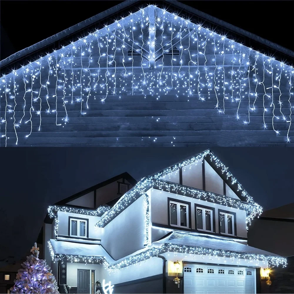 

Solar Icicle lights Waterproof LED Christmas Decoration Lights Waterproof Outdoor Garden Lights 8 Modes for Party Home Halloween