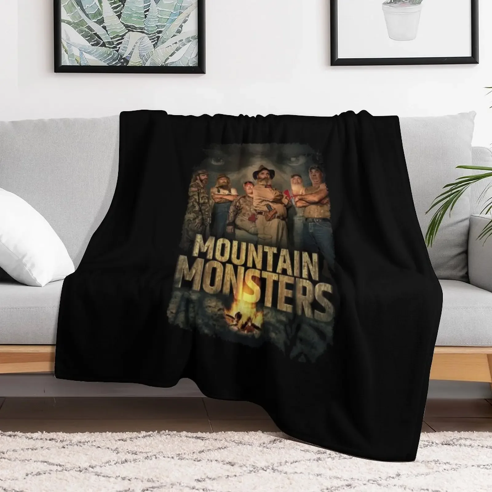 

Bigfoot, Werewolf, Hellhound, Lizard Man, and Mothman Throw Blanket halloween wednesday Blankets for sofa Flannel Quilt Blankets