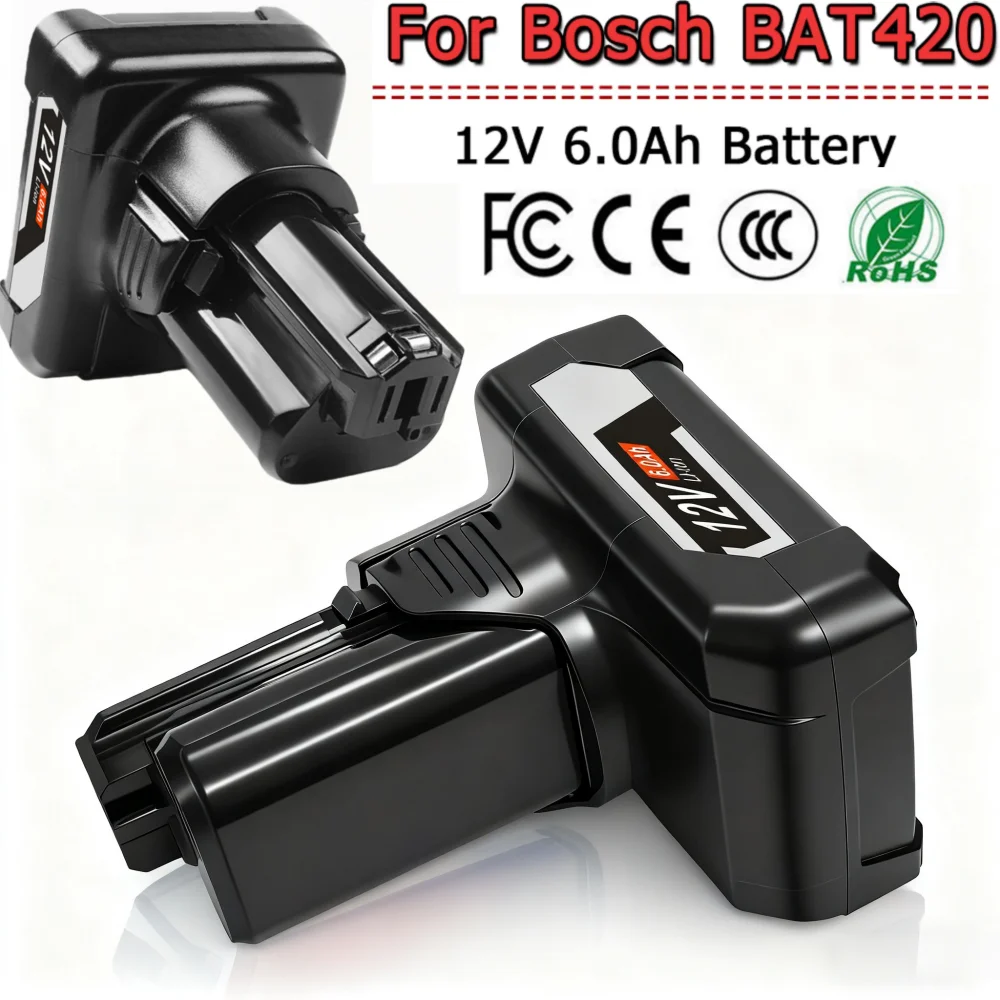 

Replacement Battery for Bosch Battery 12V 6Ah Li-ion Tool Battery Compatible BAT420 BAT411A BAT412 BAT413 BAT411.