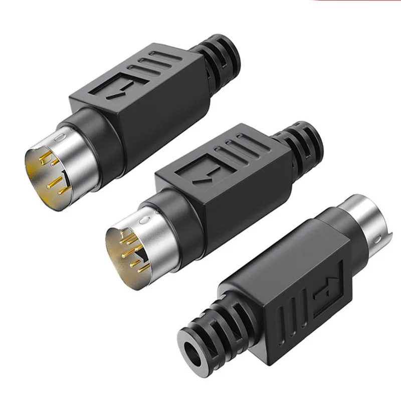 1PCS DIY for Soldering Cables Mini DIN Connector S-Video terminal Circular 8/6/4 Pin Male With Plastic Handle Adapter socket