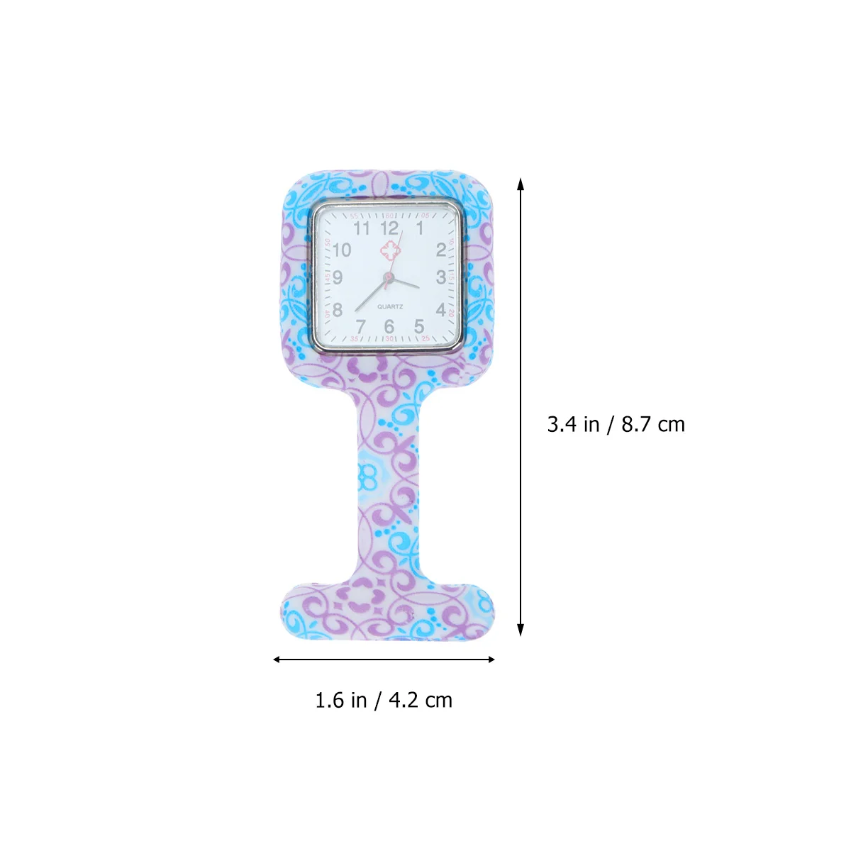 Durable Premium Material Silicone Nurse Watch Square Hanging Watch for Medical Use Fashionable Design Random Printing