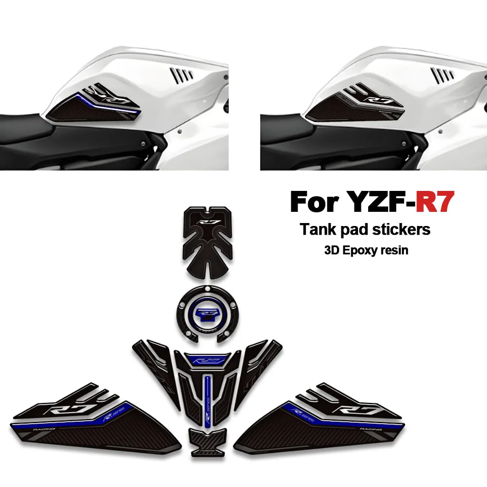 

Для Yamaha YZF-R7 YZFR7 YZF R7 2021 2022 2023 2024 2025 Защитная накладка на бак мотоцикла, комплект топливного масла, колено, 3D наклейки