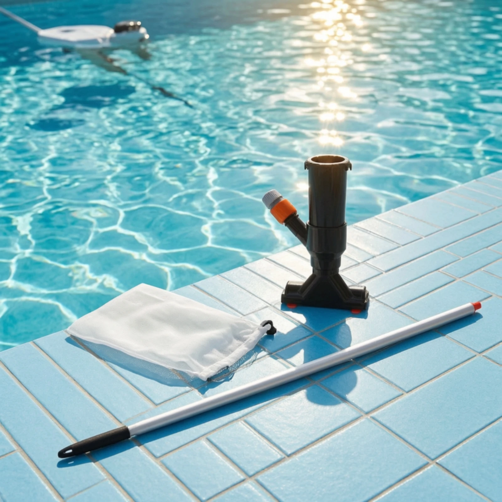 Underwater Pool Vacuum Cleaner Head Washable Water-Powered Pool Vacuum with Debris Bag Reusable No Electric Power Required