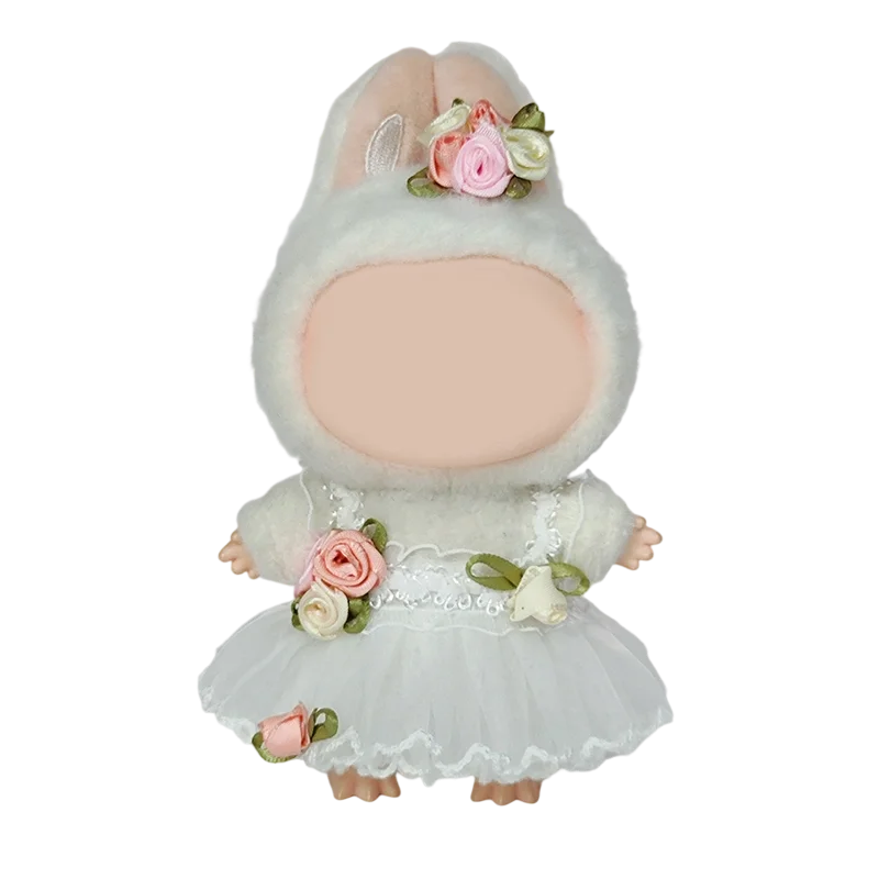 Para roupas labubu 15cm - conjunto de roupas de boneca de verão de 6 peças |   DIY divertido vestir roupas e acessórios fofos presente