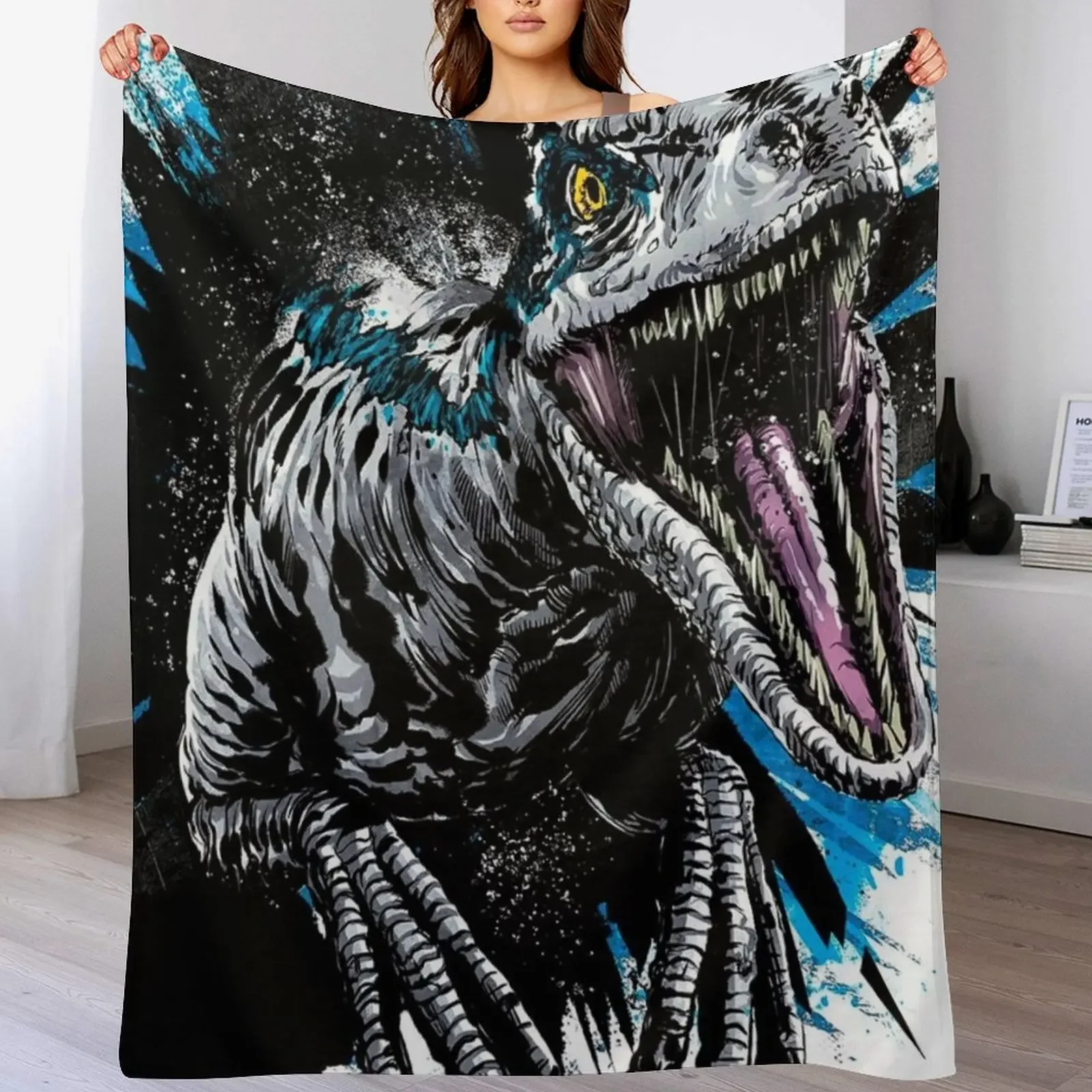 

Velociraptor Art Throw Blanket Air Conditioner Soft Blanket for Office Home