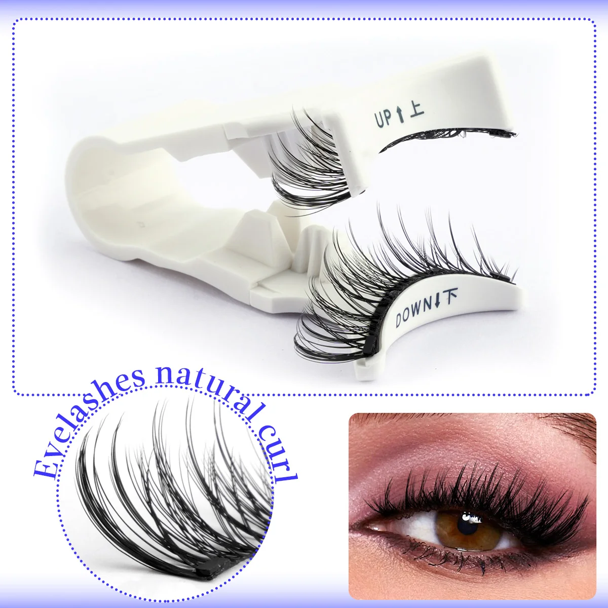 1 par de pestañas magnéticas hechas a mano, pestañas naturales esponjosas con pinzas magnéticas, herramienta de maquillaje de pestañas postizas de visón reutilizables