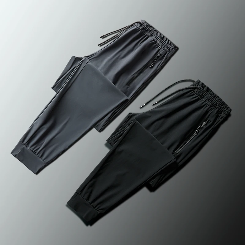 

Ice Silk Sports Casual Pants for Dad Summer 2023 Lightweight Quick Dry Breathable Loose Fit Trousers Middle-Aged Men's Fashion
