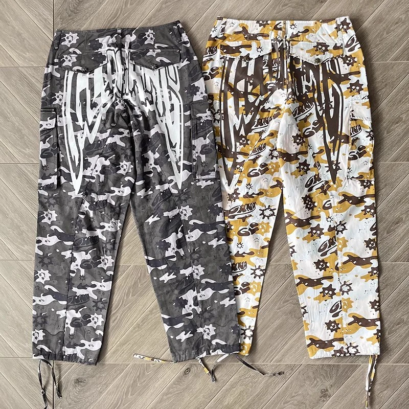 Glo Gang The Glory Camouflage Printed Cargo Pants Street Photo Stylish Pocket Casual Original Tag Straight-leg Pants