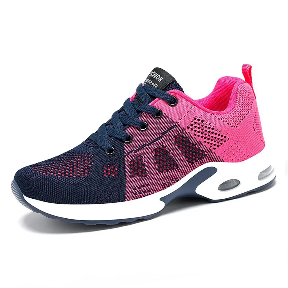 2024 Women Casual Shoes Ladies Breathable Running Shoes Mesh Air Cushion Tennis Women's Sneakers Outdoor Lace Up Training Shoes