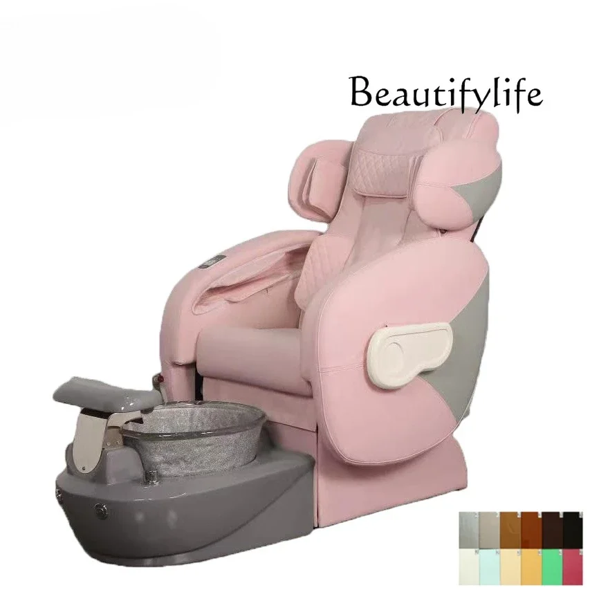 X OEM Pink Beauty Salon Furniture Remote Control Pedicure Chair With Back Shiatsu Seat Vibrating Massage For Girls No Plumbing X