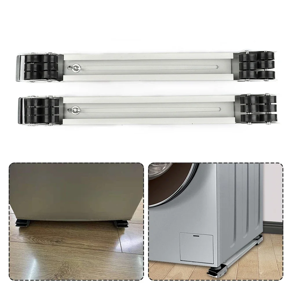 2pcs Refrigerator Base Holder Adjustable Furniture Dolly Mobile Roller Multifunctional with Wheels Home Furniture Moving Roller