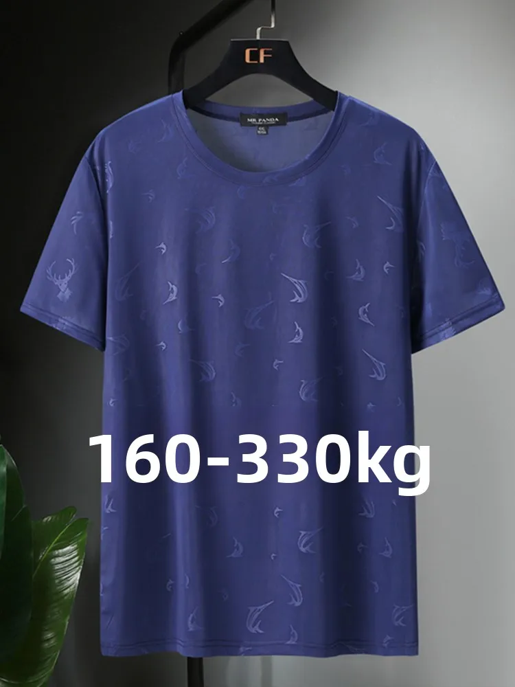 

Extra Large Ice Silk ort Sve Men's T-irt Summer New Sle Casual Loose Fit Qui Dry Spor Top for plus Size Men
