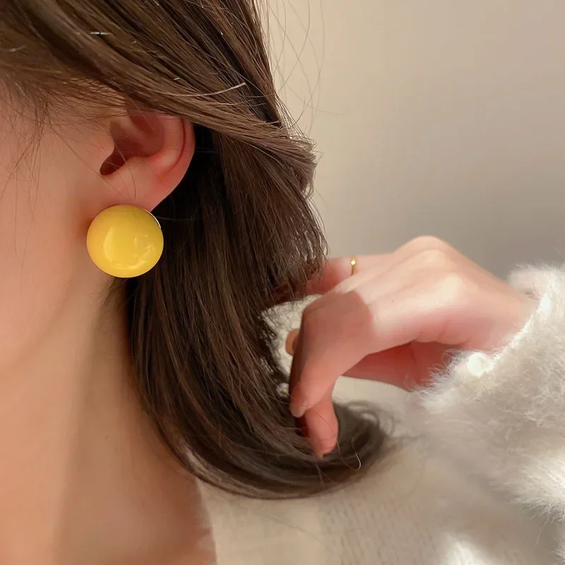 8pcs Set Charm Yellow Flowers Stud Earrings for Women Classic Temperament Geometry Heart Dangle Earrings Jewelry Accessories