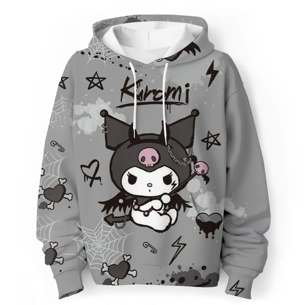 Hello Kitty kawaii children's fashion girls autumn clothing baby girl sweatshirt children's Kuromi hoodie toddler casual sportsw