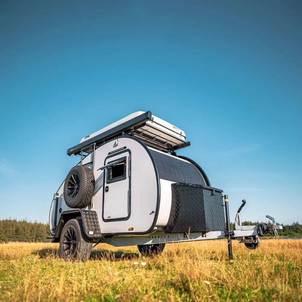 2026 2023 Customized Comfortable Off-Road Small Camper Camping Travel Trailer with Tent for Sale