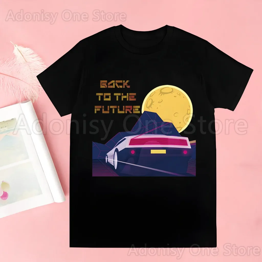 Back To The Future Delorean T-shirts Men Summer Graphic Tees Funny Shirts For Man Tshirts Crew Neck Harajuku Tops