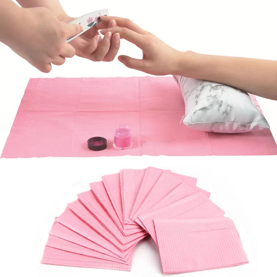 Waterproof Table Mat for Nail Art, Tissue Towels, Table Cover, Salon Supplies, 5PCs