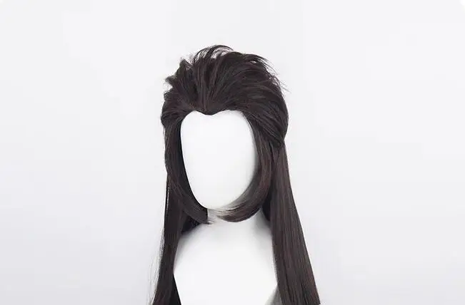 70cm Long Slicked-back Brown Mixed Heat Resistant Hair Cosplay Costume Wig + Wig Cap