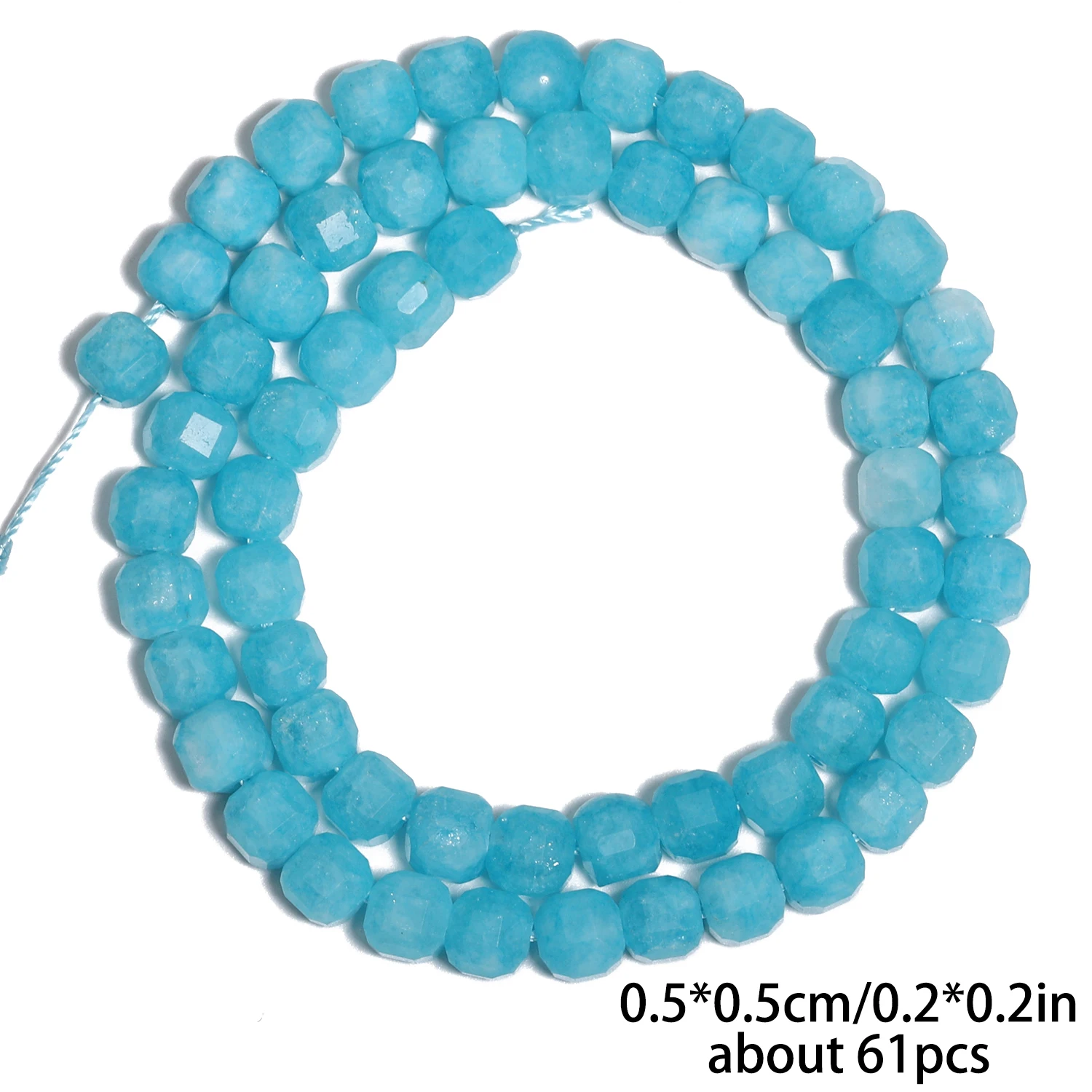 5mm Facted Cube Shape Beads Blue Chalcedony Loose Stone Beads for Jewelry Making Diy Bracelet Beadings Accessories Wholesale