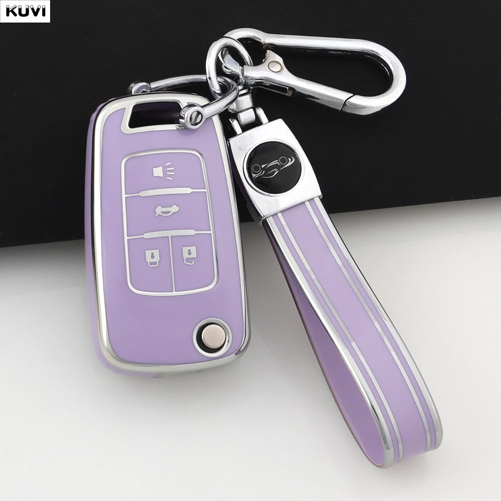 3/4 Tasten TPU Auto Klappschlüsselhülle Fob Schlüsselanhänger für Chevrolet Cruze Aveo Camaro Epica Lova Sail Spark Opel Astra Corsa