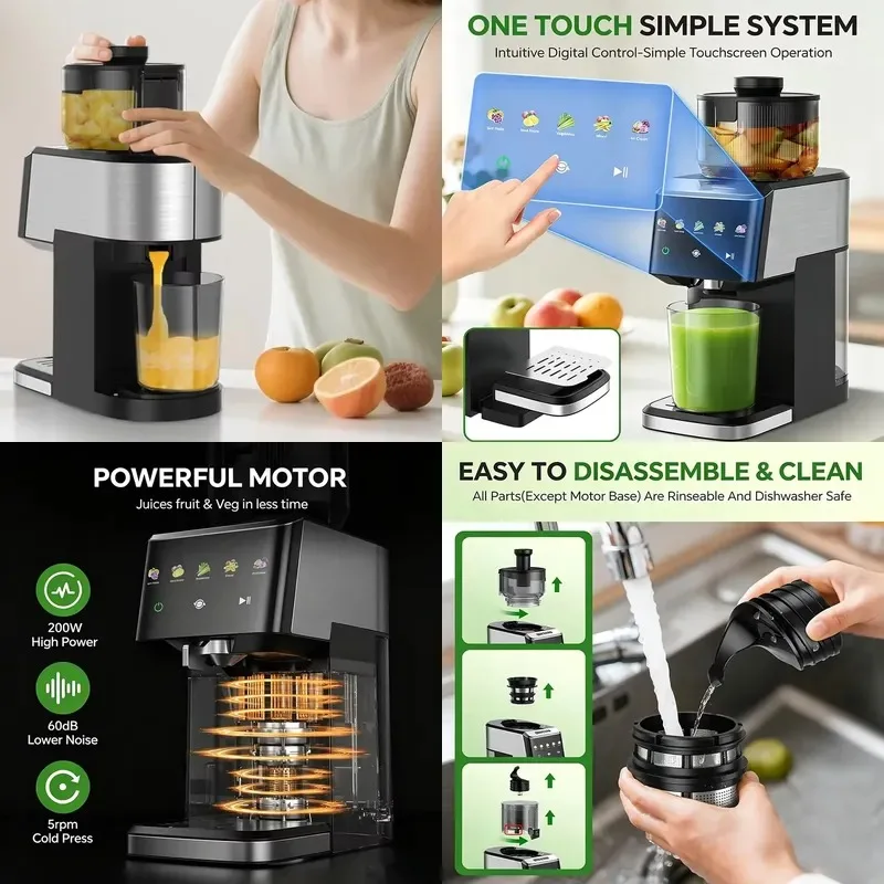 Heavy Duty Cold Press Slow Juicer Multi Functional Electric Fruit Vegetable Extractor High Quality Household Appliance