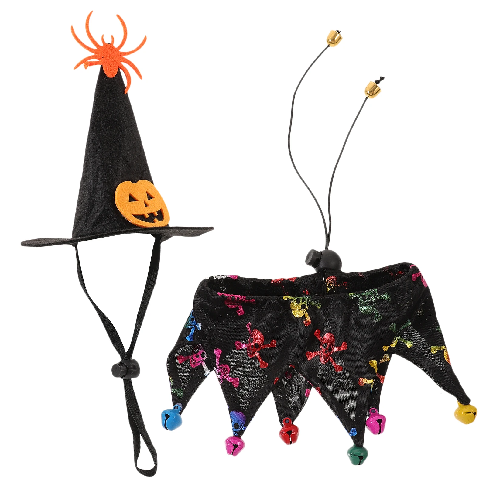 

Halloween Cat Costume Kitten Hat Scarf Set Small Dog Witch Hat Pet Collar Breathing Material Party Outfit Costumes