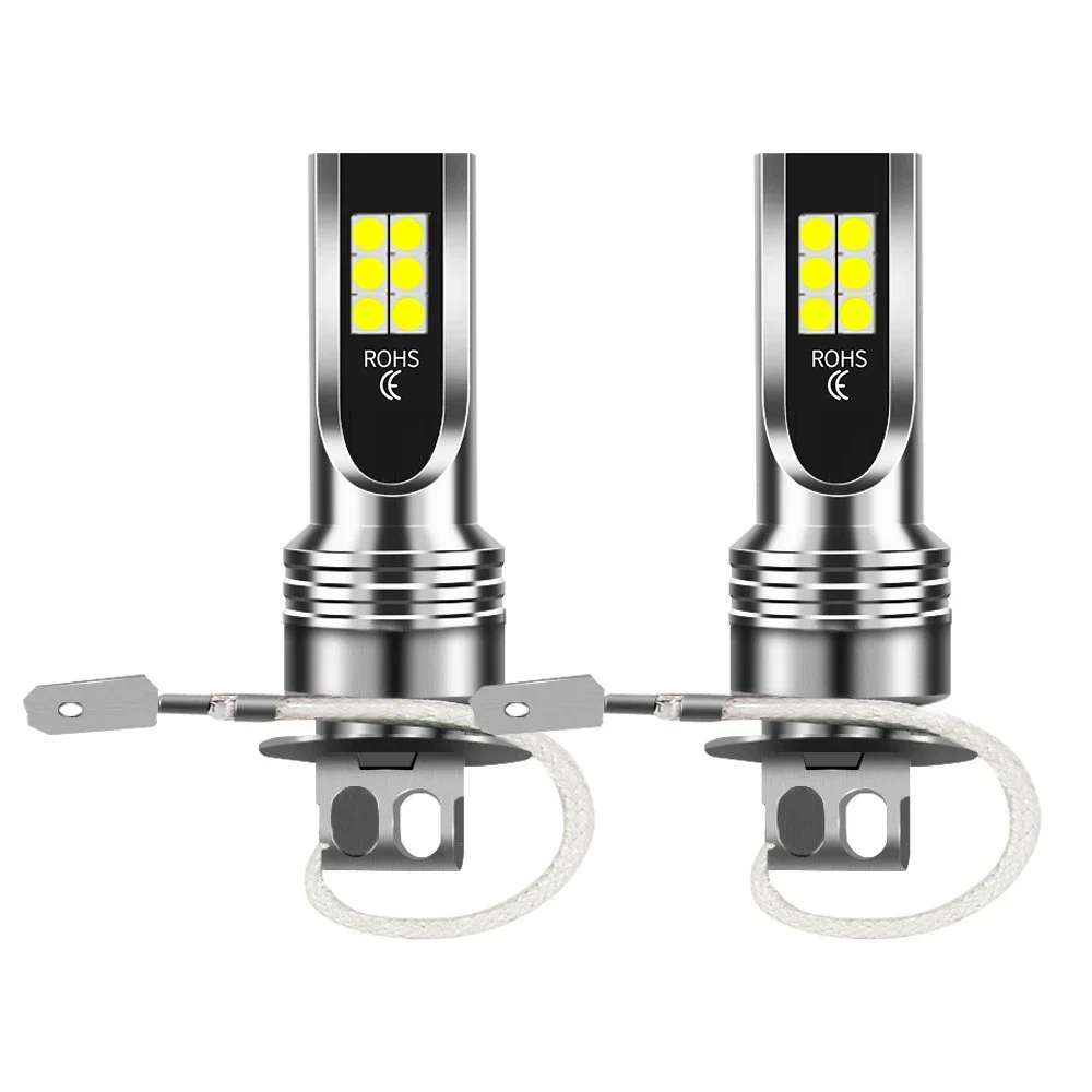 

2Pcs H3 LED Car Fog Light Bulbs DRL H11 H8 H9 H4 H1 H7 Motorcycle Headlight Lamp 9005 9006 Auto Driving Headlamp 6000K 12V 24V