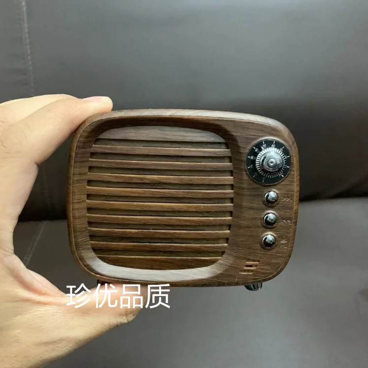 

Bluetooth-динамик в стиле ретро под дерево с приемником, диафрагмой и антенной