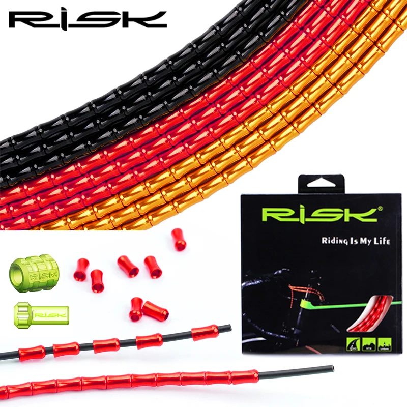 RISK MTB Road Bicycle Fish Bone Shift Brake Cable Set Bike Brake/Shifting Bamboo Link Housing Kit Derailleur Line Wire Set RC303