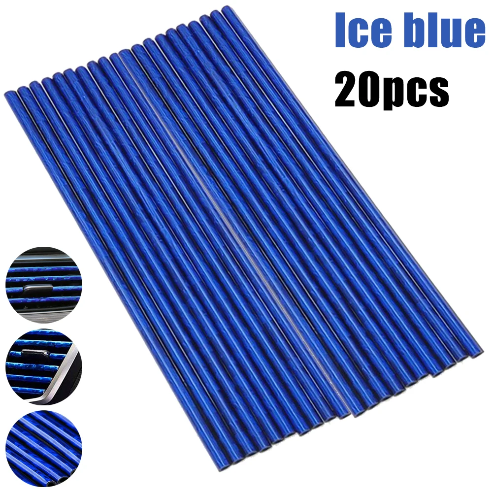 

10/20pcs Car Air Conditioner Decoration Strips Air Outlet Decoration Strip Purple Blue Red Strips Interior Accessories