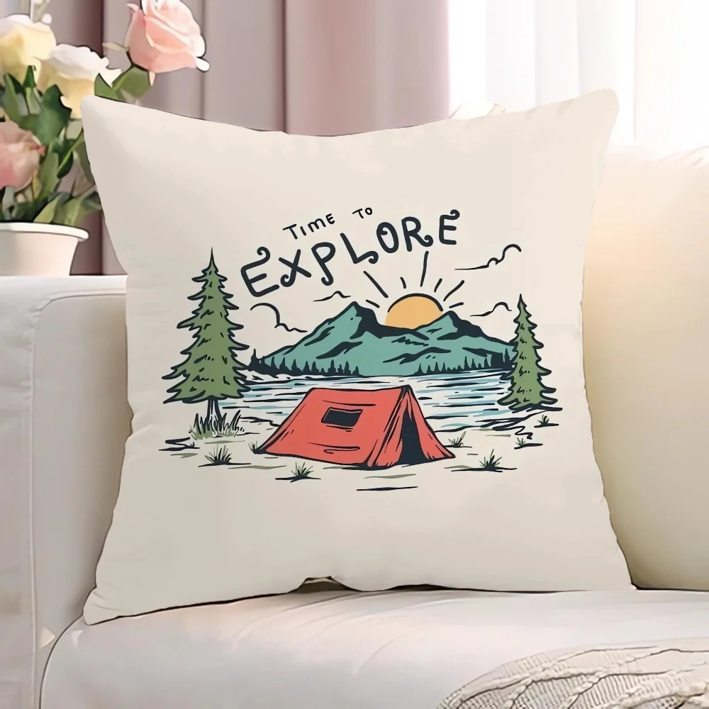 Camping Decorative Cushions for Sofa Chair Cushion Cover 45x45cm Pillowcase 45*45 Pillow Hugs Pillowcases 40x40 Short Plush Body