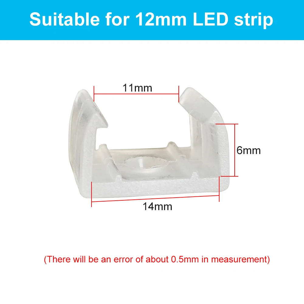 LED Strip Fix Clips Holder Connector Accessories For Fixing 2835 Neon Light 6mm 8mm 12mm 15mm 220V Flexible COB Plastic Buckle