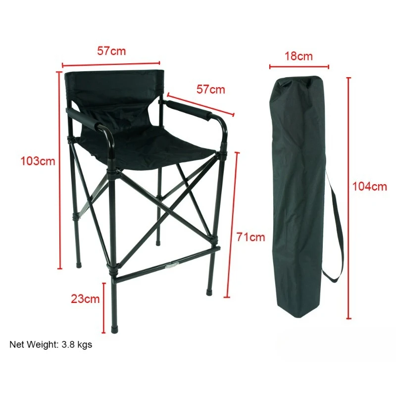 Aluminum Alloy Frame Folding Camping Chair Portable Outdoor High Stool Legs Camping Equipment Professional Picnic Stable Chair - Image 6