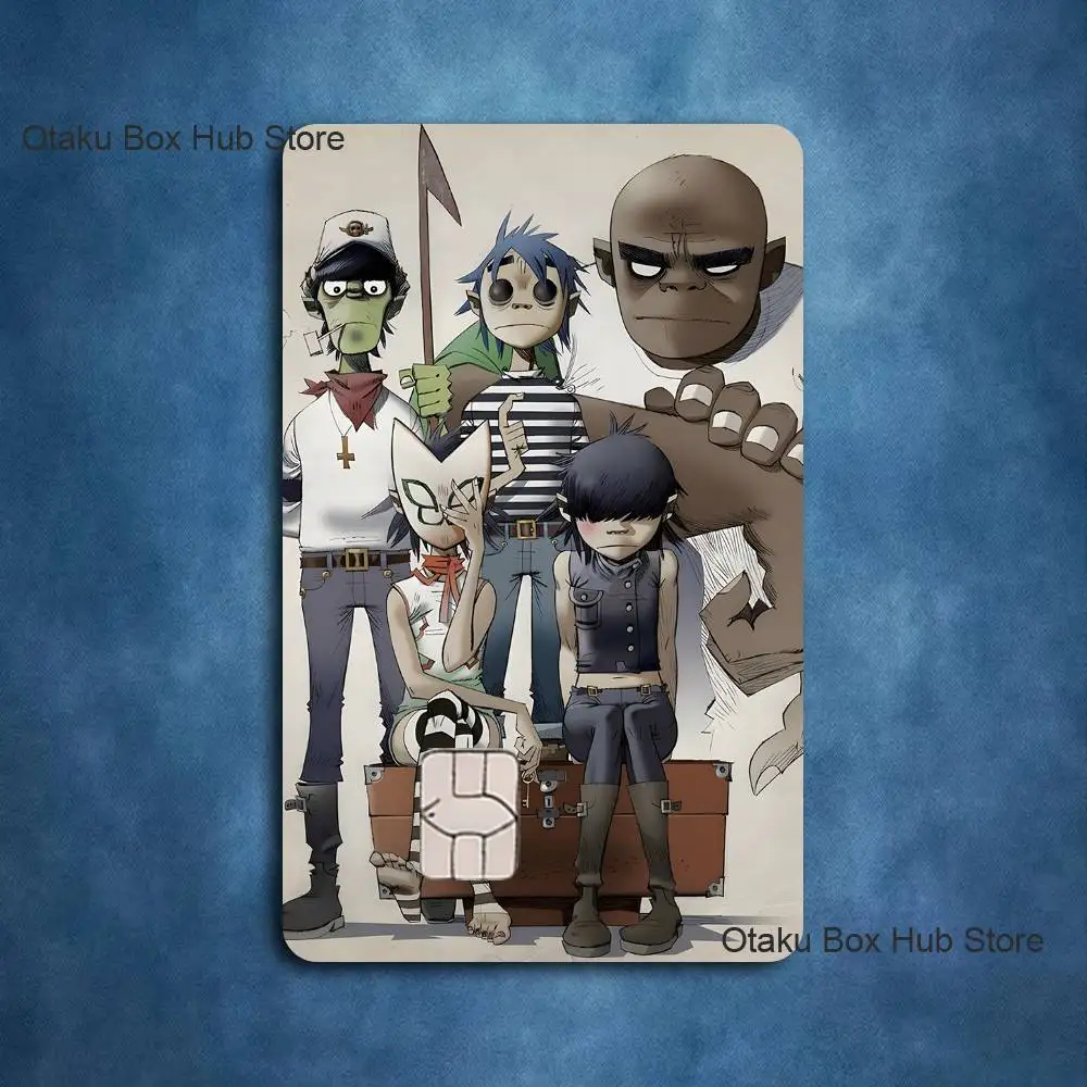 G-Gorillaz Rock Band Card Stickers Credit Visa Debit Bank Charge Card Bus Metro Waterproof Sticker