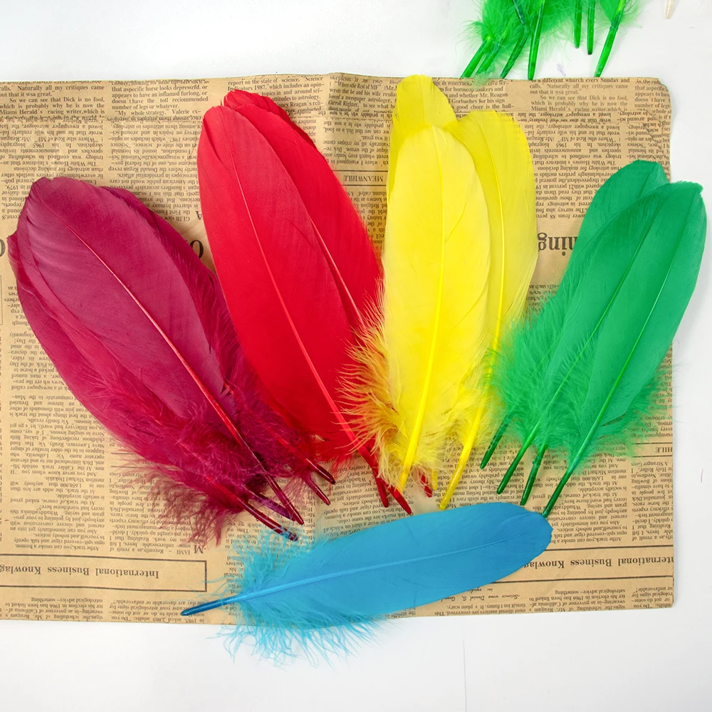 20/50/100 Stück natürliche gefärbte Gänsefedern, 15–20 cm, 6–8 Zoll, DIY-Bastelbedarf für Hochzeit, Schmuck, Party-Dekorationen