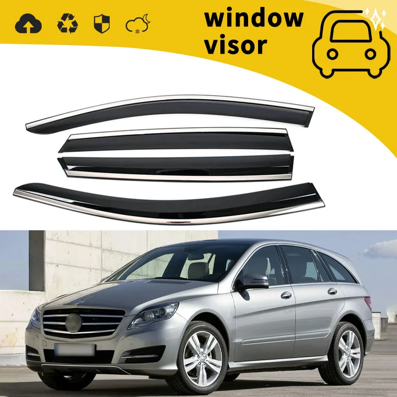 Suitable for 2008-13 Mercedes-Benz R300L R350L R500L door rain shield, window rain eyebrow modification decoration