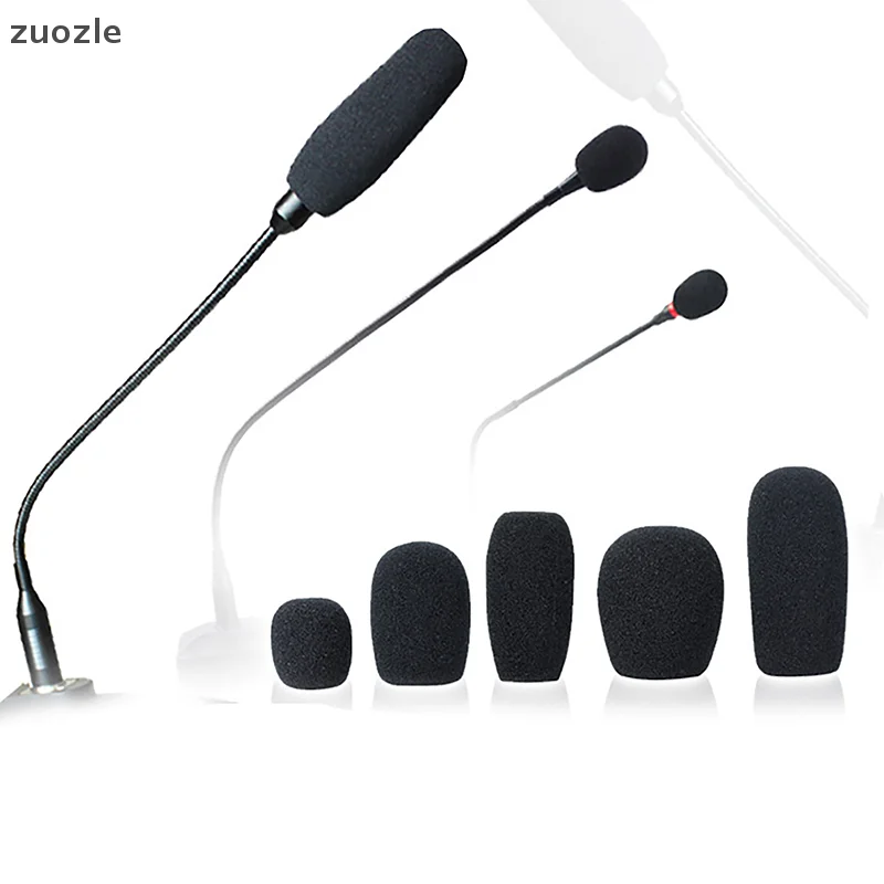 5PCS Microphone Foam Earphone Mic Cover Windscreen Headphone Sponge Black Microphone Dedicated Set Headset Replacement