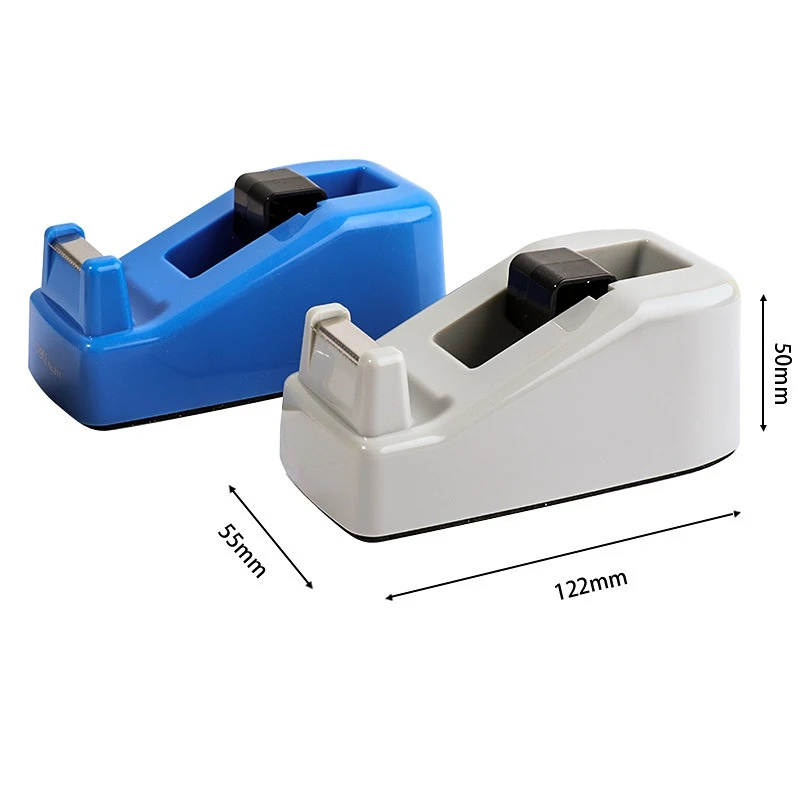 Heavy Duty Tape Dispenser ,Weighted Base, Nonskid Pad for One-hand Dispensing Color Random with Two Rolls White Tapes