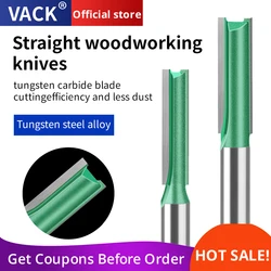 8mm Shank Straight Bit Wood Milling Cutter Tungsten Carbide Single Double Flute Router Bit For Woodwork Tools Diameter 3mm-20mm
