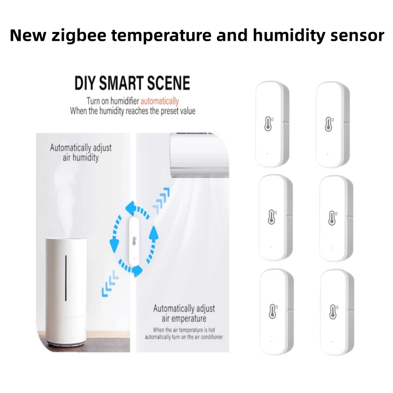5/3/1 Uds Doodle Zigbee temperatura y humedad inteligente termómetro para el hogar higrómetro aplicación remota alarma funciona con Alexa Home