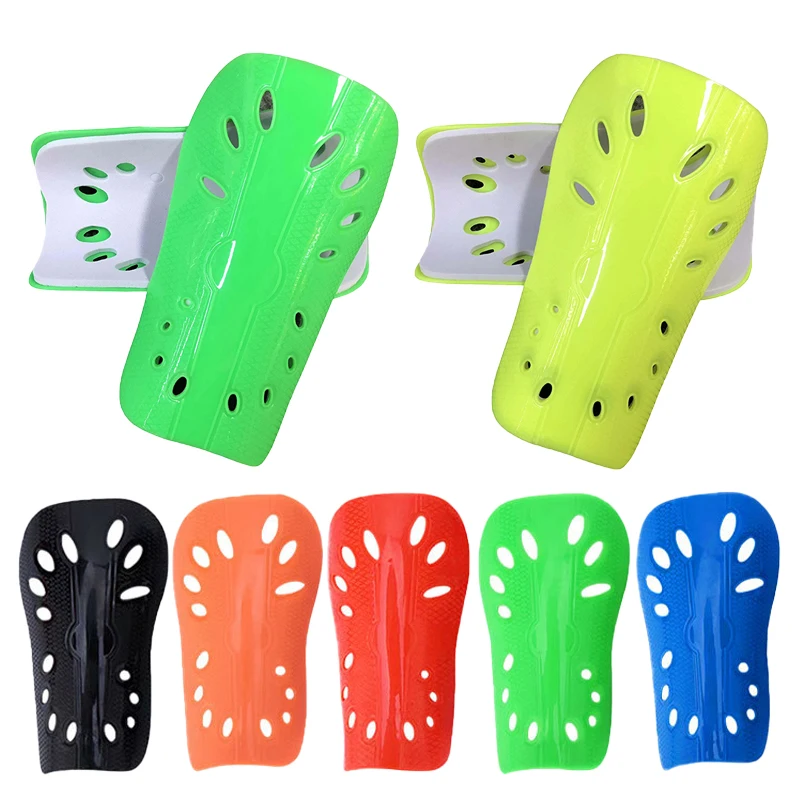 1 Pair Soccer Shin Guards Pads Adults Kids Football Shin Pads Leg Protector Perforated Plug Board Support Accessories