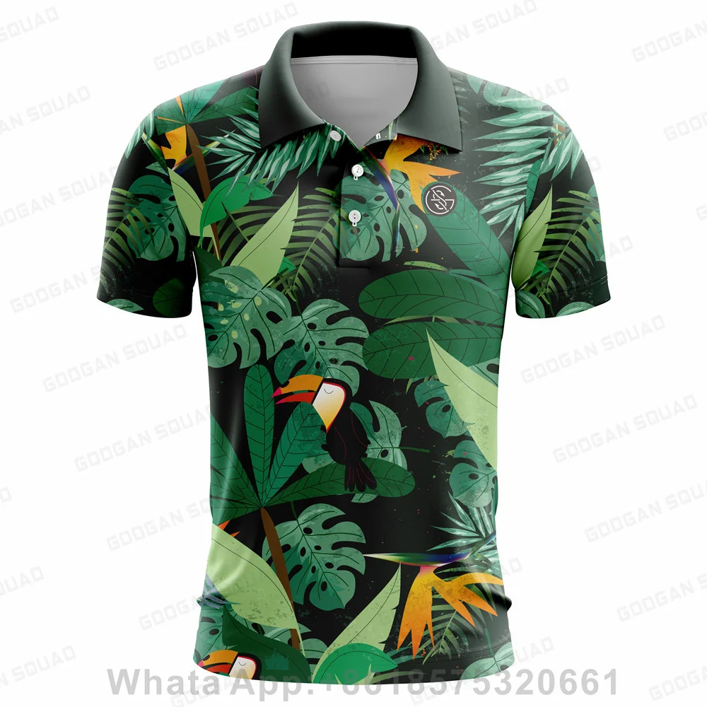 Men's Fashion Printed Polo Shirts Summer Short Sleeves Outdoor Golf Shirts   Casual T-shirt Quick Dry Breathable F1 Racing Shirt