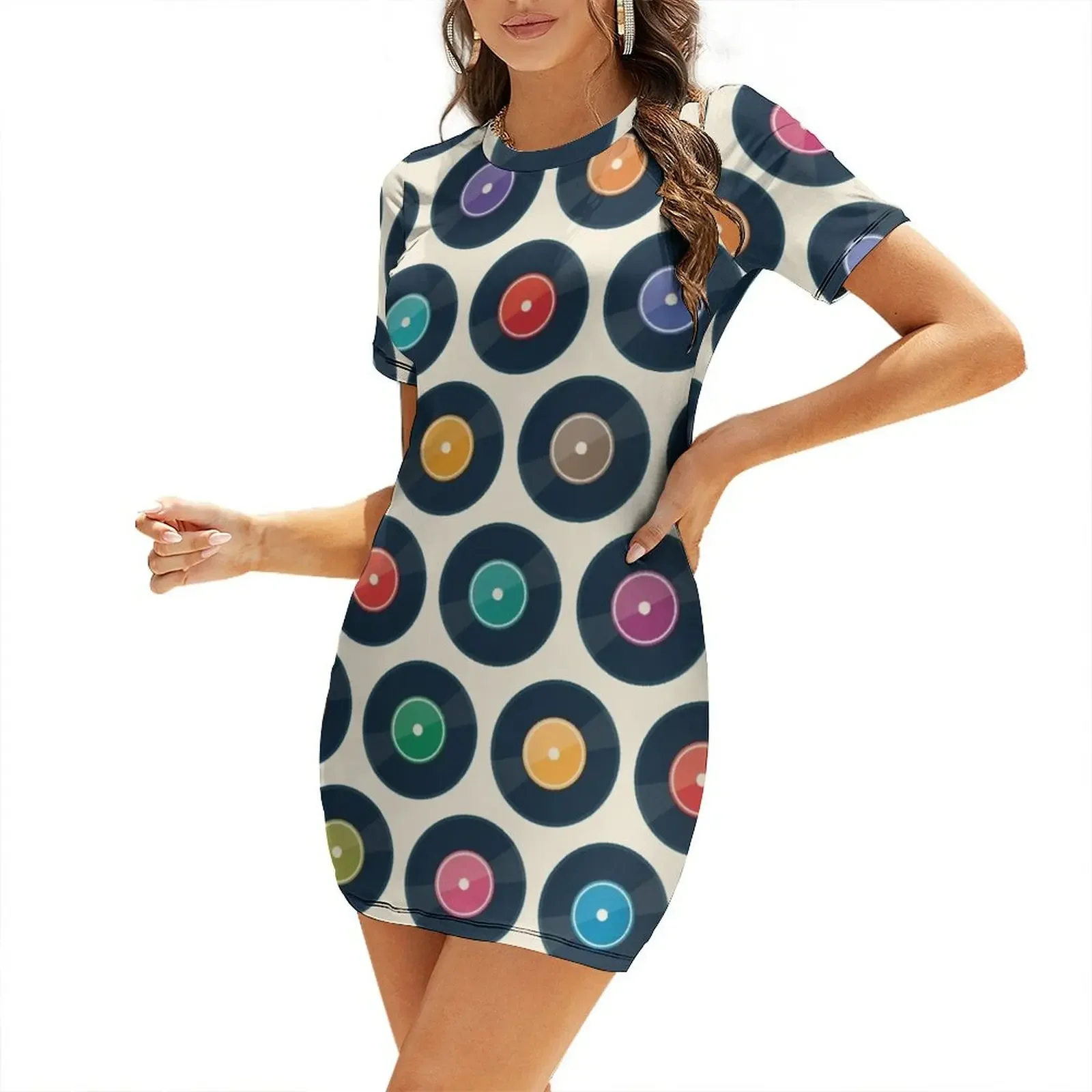 

Vinyl Record Collection Short-Sleeved Dress Party dresses beach dress Dress