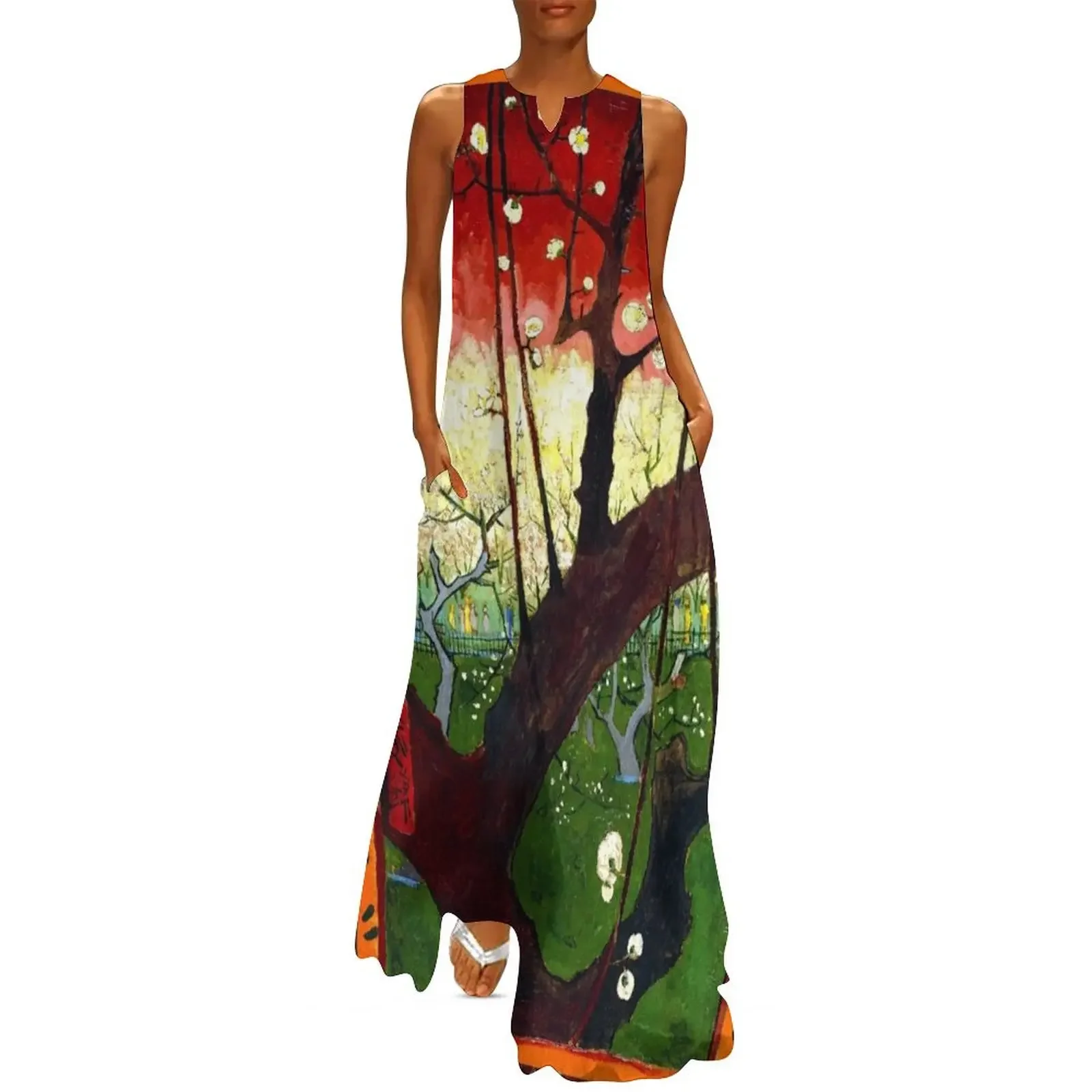 

Van Gogh - Flowering Plum Orchard, after Hiroshige Long Dress loose women's dress women's summer dress 2025 luxury dresses