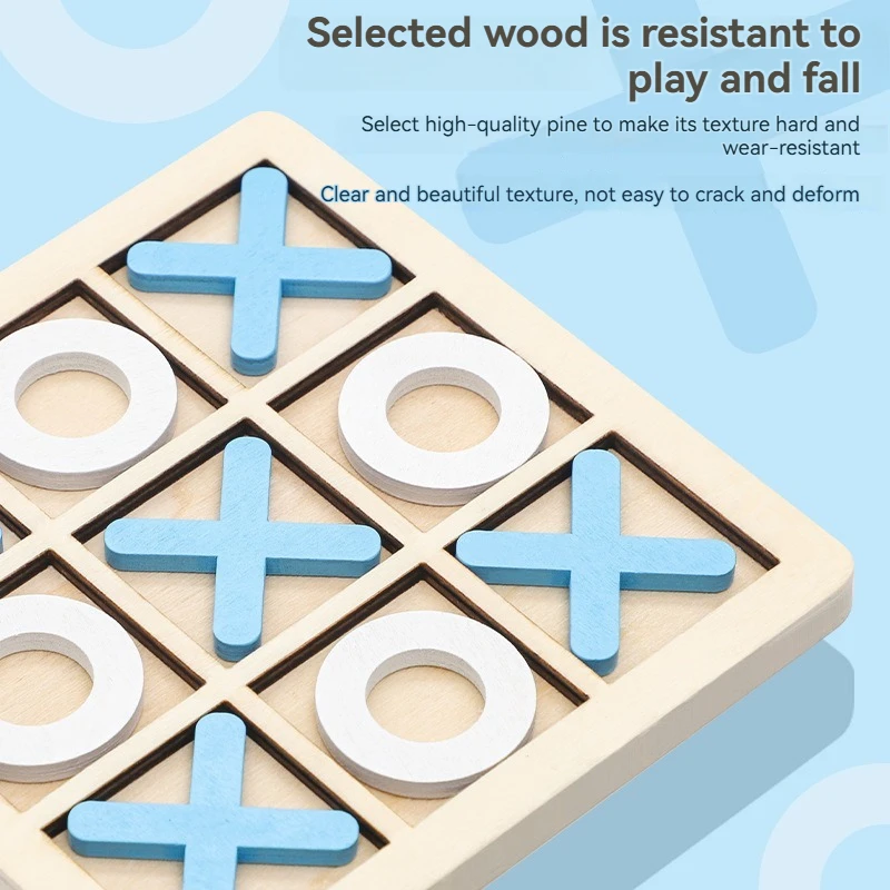 Solid Wooden Tic Tac Toe Board Game - Perfect for Family Fun and Backyard Entertainment!