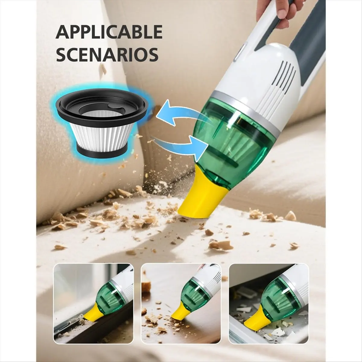 

(A25M) 6 Pack Vacuum Filter Replacement for Horsepower Duck Vacuum Cleaner, Washable and Reusable Filters