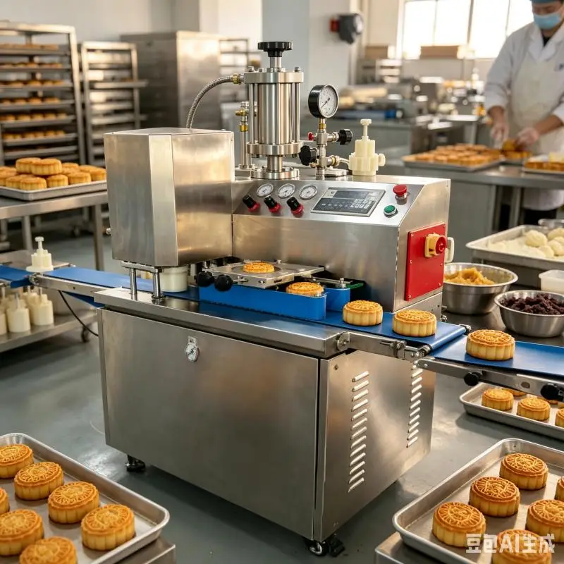 Customized Mooncake Pancake Stamping Making Machine Stainless Steel Dough Forming Equipment Food Factory Production