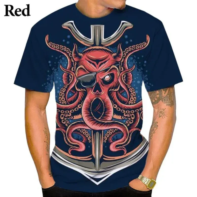 Fashion Men Clothing New Anchor 3D Print T-shirt Unisex Casual Oversized T Shirt Harajuku Street Round Neck Short Sleeve Tops