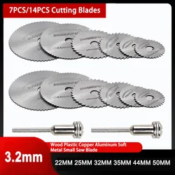 7PCS/14PCS High-Speed Steel Cutting Blades Set HSS Mini Rotary Circular Saw Blade Cutting Discs for Wood Plastic Soft Metal