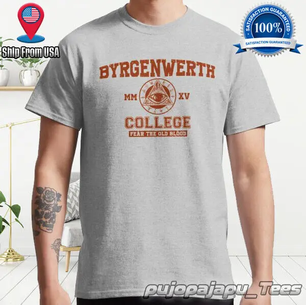 Новинка, Классическая американская забавная Мужская футболка с логотипом Byrgenwerth College, размер S-5XL